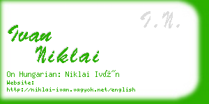 ivan niklai business card